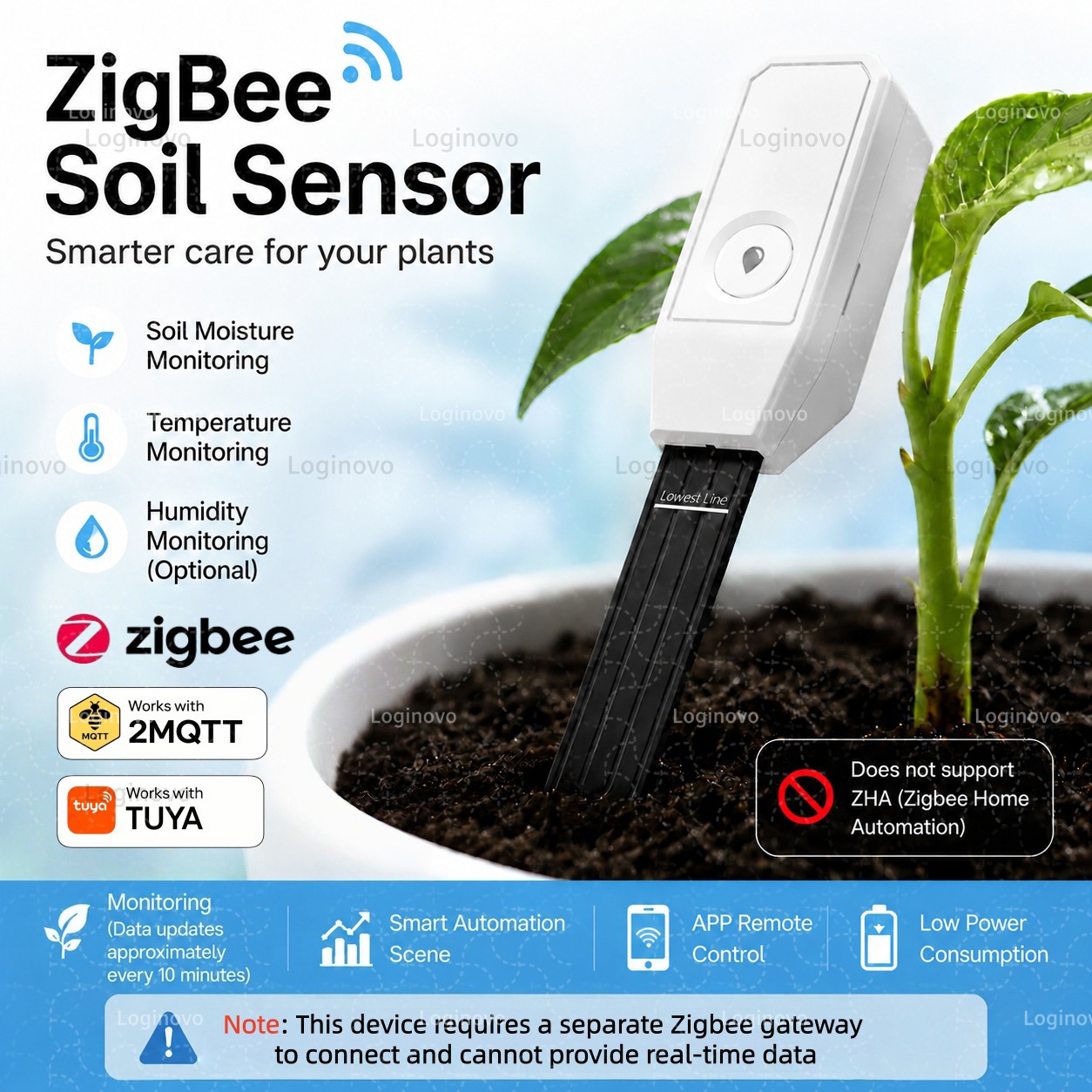 Smart Garden Home Assistant - Czujnik wilgotności i temperatury gleby TUYA