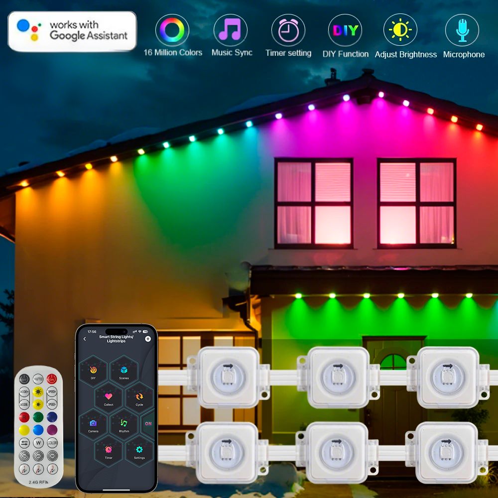 Smart Garden Light Controller - Wodoodporne lampki RGB sterowane pilotem, inteligentne
