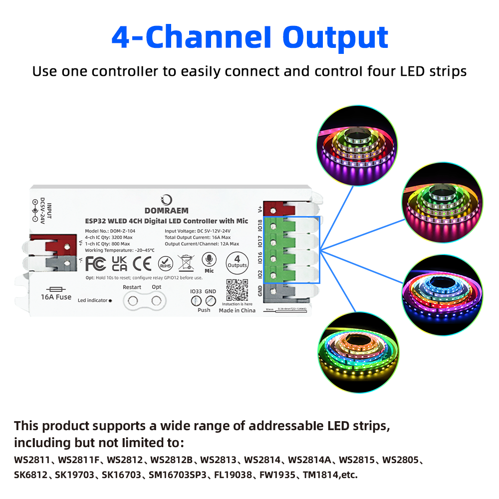 Kontroler DOMRAEM ESP32 WLED 4 – Smart Garden Light Controller recenzja i cena